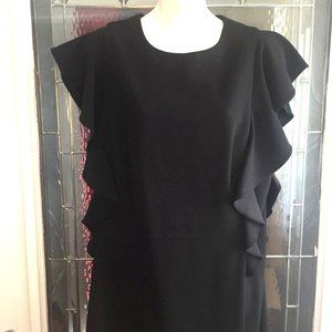 Donna Morgan Ladies Size 16 Black Dress With Ruffle